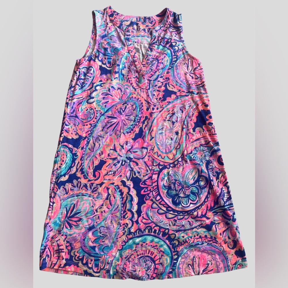 Lilly Pulitzer Dev Tank Mini Dress Drop Me a Line Paisley XS